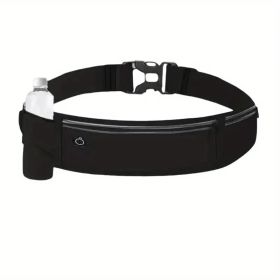 Gym & Trail Running Fanny Pack – Invisible Fit with Reflective Strips & Lock Closure (6 Stylish Colors) (Color: Black)